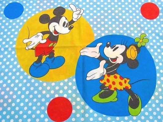 ミッキー&ミニー&ドナルド・水玉柄ヴィンテージ・ピロケース/枕カバー USA