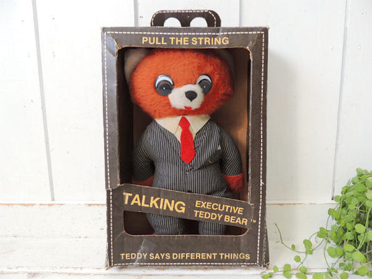 【EXECUTIVE TEDDY BEAR】箱付き・70'sヴィンテージ・トーキングベア/ぬいぐるみ