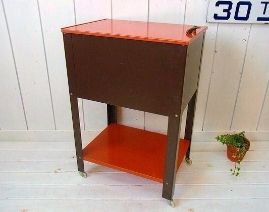 キャスター付き・ヴィンテージ・スチールワゴン/ファイルケース USA