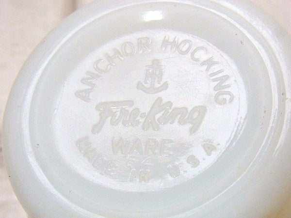 【FireKing】デイブレイカー・赤色の花柄・ヴィンテージ・マグカップ/スタッキングマグ