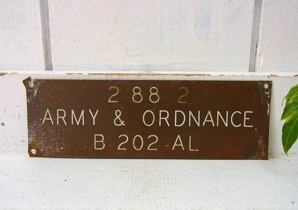 【ARMY&ORDNANCE】アメリカ海軍・真鍮製・40’sアンティーク・船内プレート