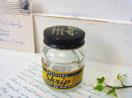 【SHEAFFER】シェーファー・Skrip・ガラス製・ヴィンテージ・インクボトル/瓶 USA