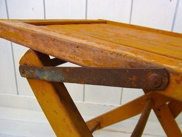 【シモンズ】木製・アンティーク・フォールディングチェア/折り畳みイス/木製椅子　USA