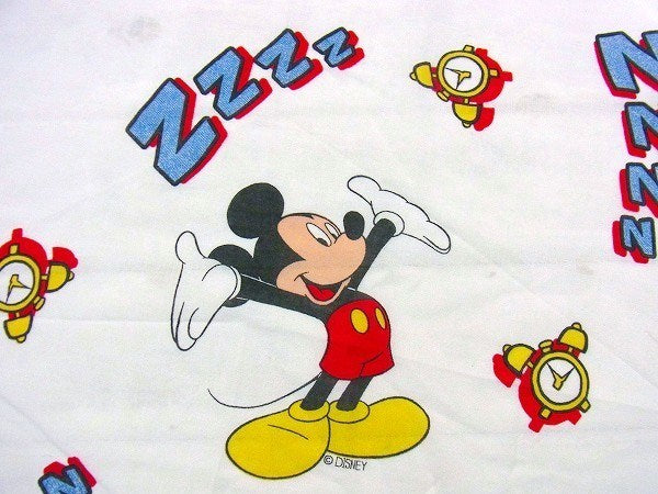 【ミッキーマウス】ディズニー・目覚まし時計・ヴィンテージ・ユーズドシーツ(ボックスタイプ)　USA