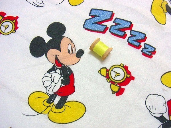 【ミッキーマウス】ディズニー・目覚まし時計・ヴィンテージ・ユーズドシーツ(ボックスタイプ)　USA