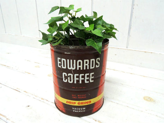 【EDWARDS COFFEE】DRIP GRIND・ブリキ製・ヴィンテージ・コーヒー缶・USA