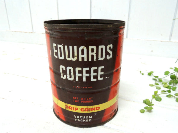 【EDWARDS COFFEE】DRIP GRIND・ブリキ製・ヴィンテージ・コーヒー缶・USA