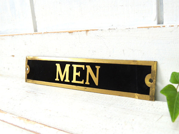 MEN 真鍮製 アンティーク ヴィンテージ サインプレート 看板 ルームサイン 案内標示プレート