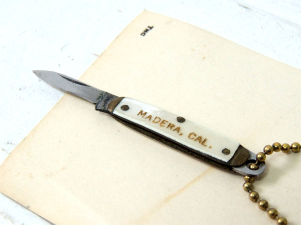 【MADERA・CAL】ヴィンテージ・ポケットナイフ/折りたたみナイフ・キーチェーン付き USA