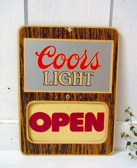 【Coors Light】クアーズライト・ヴィンテージ・オープンサイン/看板 USA