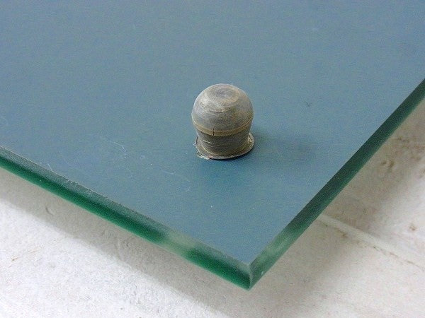 光の反射が美しいガラス製・脚付きアンティーク・ミラートレイ・鏡・ジュエリートレイ(大) USA