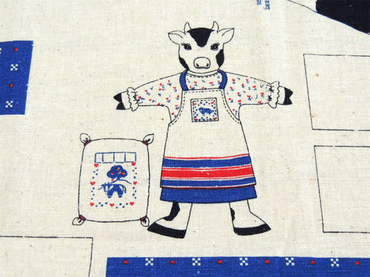 【Country Cow】牛・ピロードール・デッドストック・ヴィンテージ・パネル生地/ぬいぐるみ