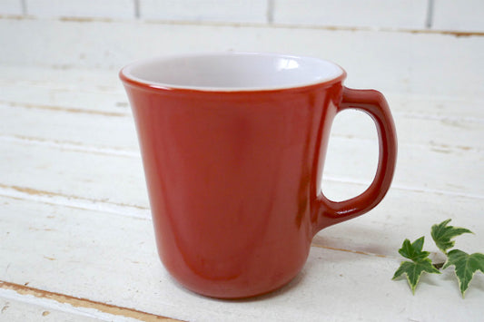 CORNING コーニング 赤茶色 ミルクガラス ヴィンテージ マグカップ コーヒーマグ 食器 US