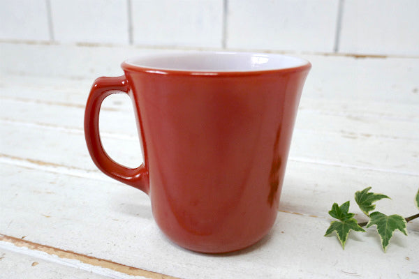 CORNING コーニング 赤茶色 ミルクガラス ヴィンテージ マグカップ コーヒーマグ 食器 US