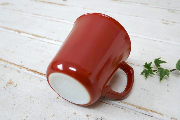 CORNING コーニング 赤茶色 ミルクガラス ヴィンテージ マグカップ コーヒーマグ 食器 US