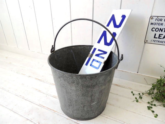 シャビー・ブリキ製・ヴィンテージ・バケツ・ガーデニング USA ガーデニング雑貨 店舗ディスプレイ