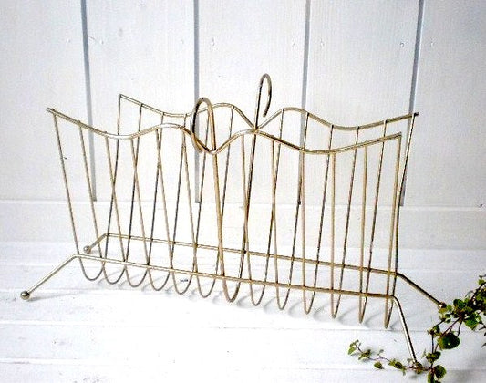 【ミッドセンチュリー】メタル製・ヴィンテージ・マガジンラック・マガジンスタンド