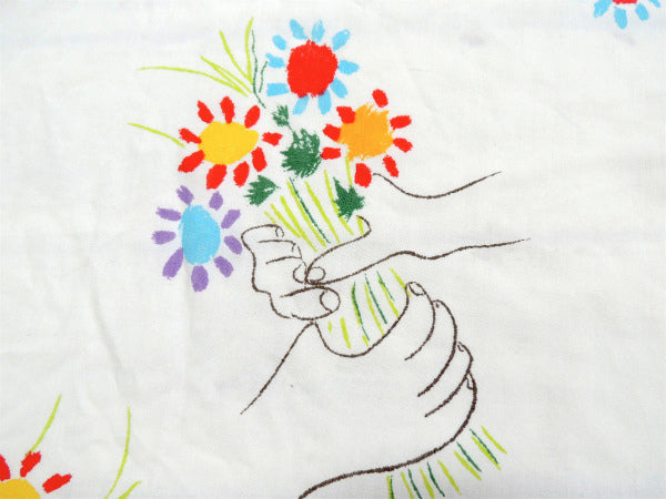【Picasso】ピカソ・花束を持つ手・ヴィンテージ・ユーズドシーツ(ボックスタイプ)