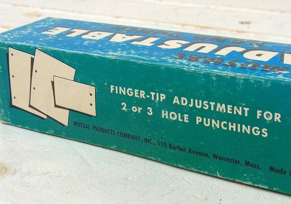 【MUTUAL】箱付き・3つ穴・50'sヴィンテージ・ペーパーパンチ/穴あけパンチ USA