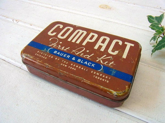 小さなヴィンテージ・ファーストエイドキット/救急箱/ティン缶 USA