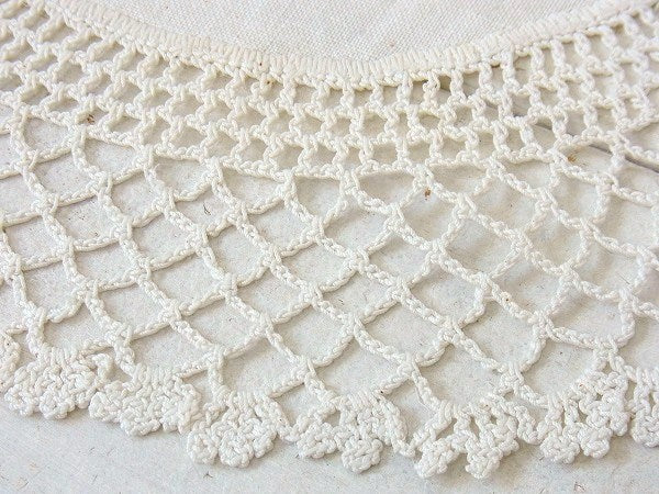 アメリカ製・デッドストック未使用のクロッシェレース・アンティーク・ドイリー/ハンドメイド