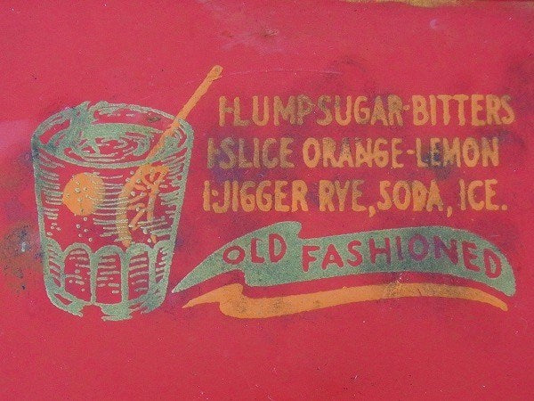 【OLD FASHIONED】カクテル・ヴィンテージ・トレイ/マネートレイ USA