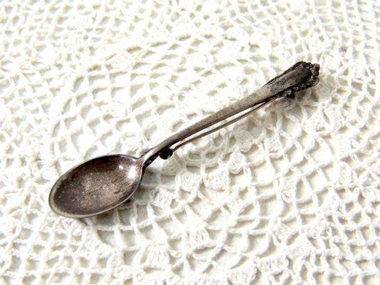【スプーン・モチーフ】アンティーク・ブローチ・LUNT STERLING/シルバー製)