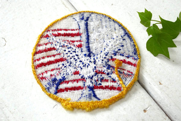 1970's ピース・平和・星条旗・イーグル・USA ヴィンテージ・刺繍 ワッペン フラッグ