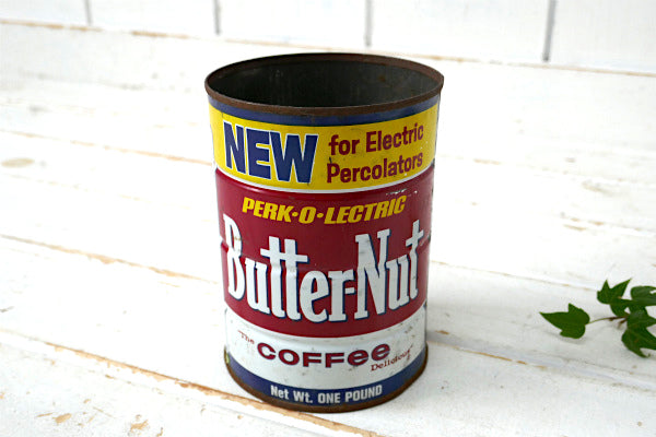 ButterNut COFFEE テキサス US ヒューストン・ビンテージ・コーヒー缶 キッチン雑貨