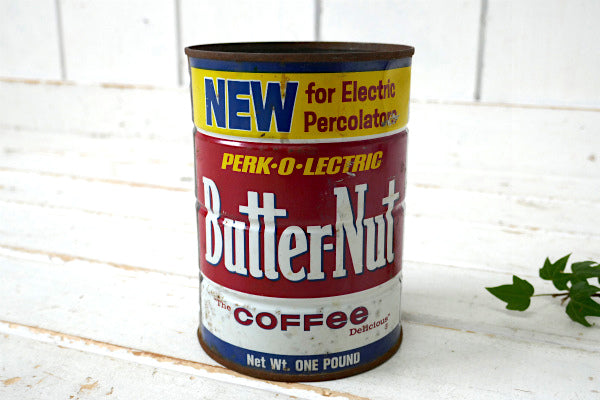 ButterNut COFFEE テキサス US ヒューストン・ビンテージ・コーヒー缶 キッチン雑貨