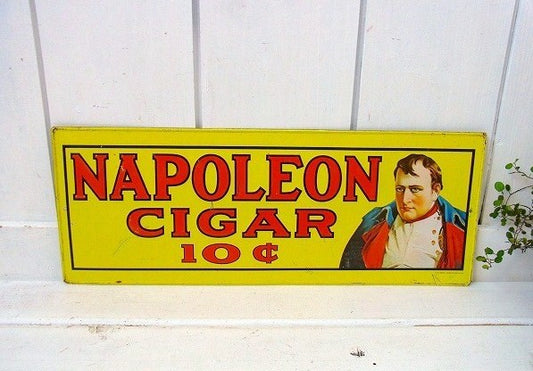 【NAPOLEON CIGAR】ナポレオン1世・70’sヴィンテージ・ブリキサイン/看板 USA