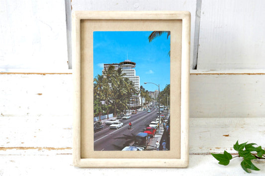 ワイキキ カラカウア通り ダイヤモンドヘッド ビンテージ ポストカード 写真 アメ車 VWビートル