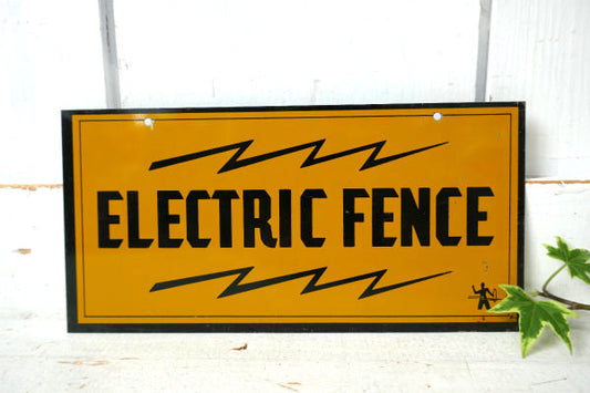 ELECTRIC 電気柵 危険標識 USA ヴィンテージ サイン プレート 看板 工業系