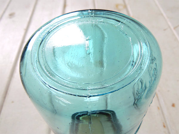 【BALL】1910~クリアブルー・アンティーク・メイソンジャー/ガラスジャー/保存瓶 USA