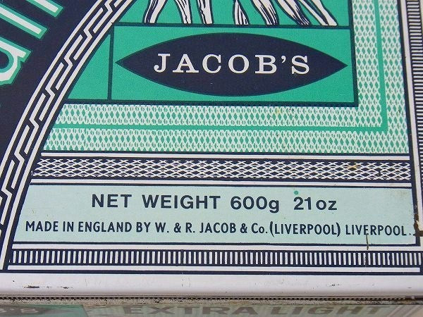 【JACOB'S】イギリス製・クラッカーのヴィンテージ・ティン缶/ブリキ缶