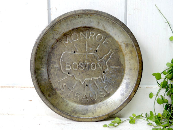 【MONROE BOSTON STRAUS】1940s・USA地図・ビンテージ・パイ皿/パイプレート