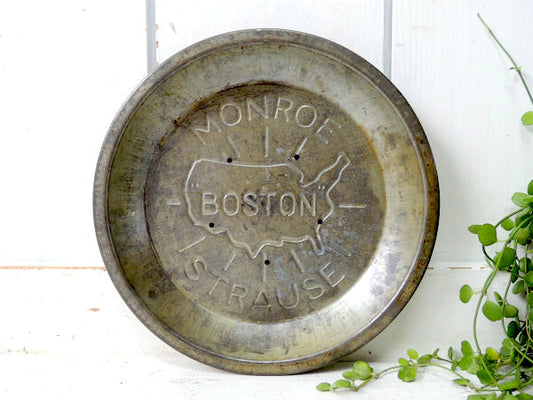 【MONROE BOSTON STRAUS】1940s・USA地図・ビンテージ・パイ皿/パイプレート