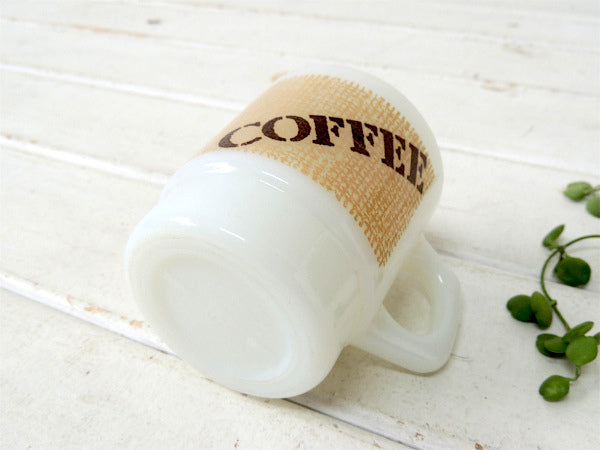 【FireKing】COFFEE×ジュート柄・ファイヤーキング・マグカップ/コーヒー