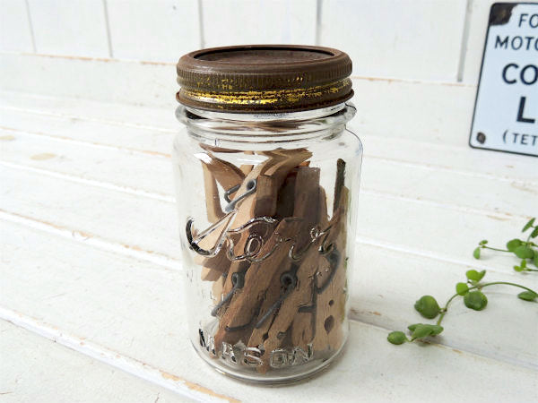 Kerr 1900~・クリア・瓶 アンティーク・メイソンジャー ガラスジャー 保存容器 USA