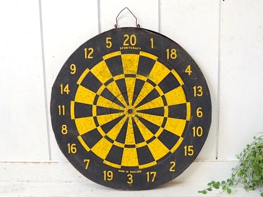 ダーツボード SPORTCRAFT イギリス・紙製・両面タイプ・ヴィンテージ・ウォールデコ・BAR