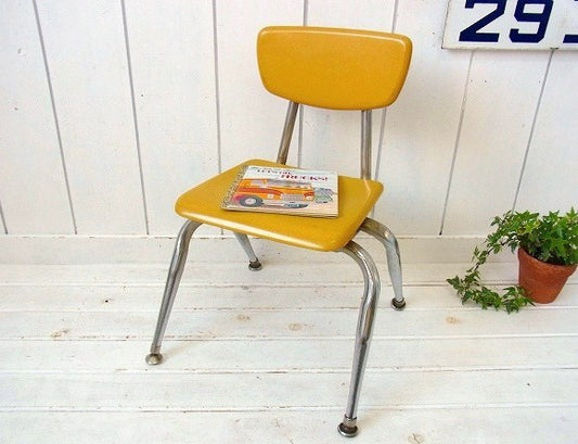 【VIRCO】ヴァルコ・スチール製・ヴィンテージ・スクールチェア/子供イス USA②