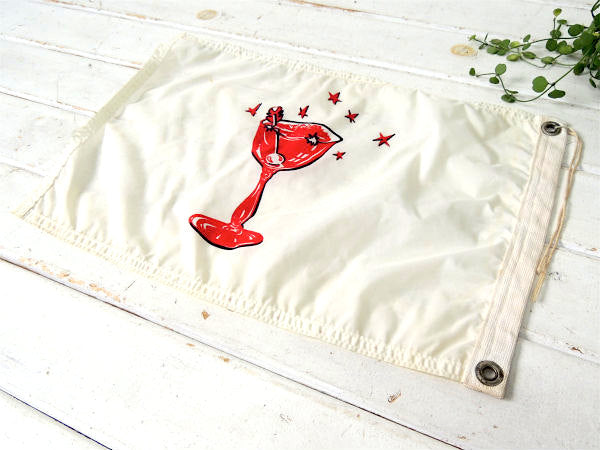 マティーニ・カクテルグラス 1950s・アメリカ合衆国・船・ビンテージ・ボート フラッグ・旗・マリン 看板 BAR