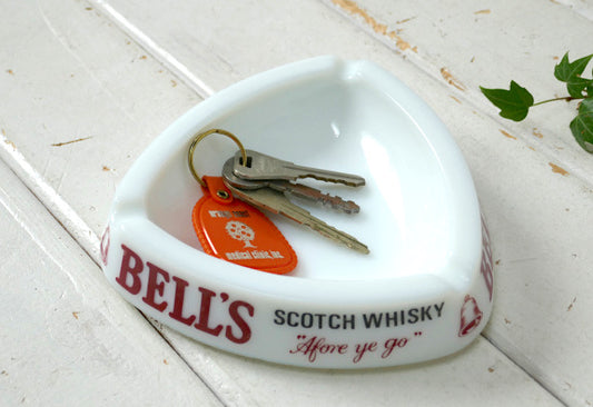 BELL'S・スコッチウイスキー・ミルクガラス製・アドバタイジング・ヴィンテージ・灰皿・アシュトレイ