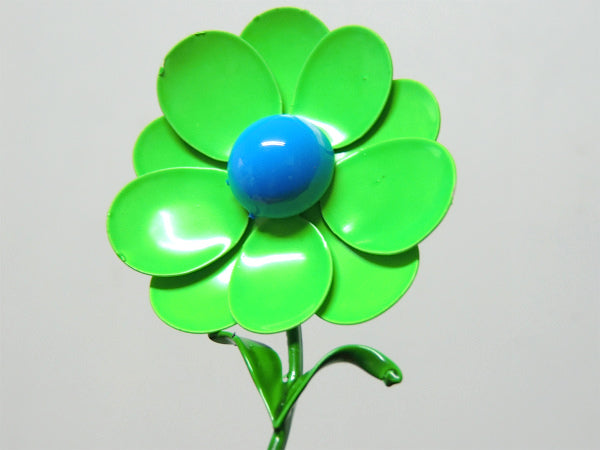 グリーン×ブルー レトロポップ フラワーモチーフ 60's ヴィンテージ ブローチ アクセサリー ジュエリー USA