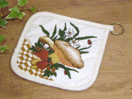 ビンテージ キノコ柄・鍋しき