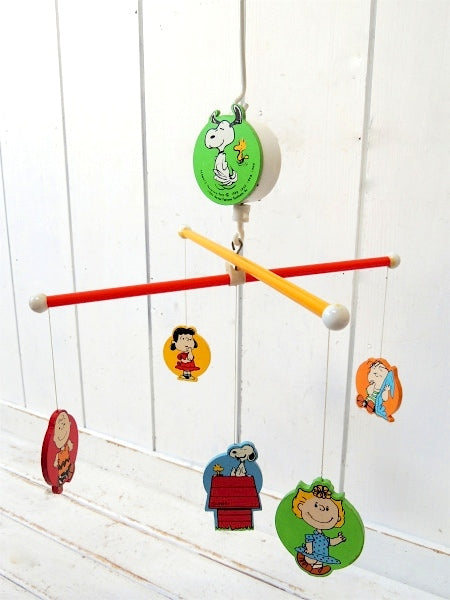 スヌーピー ピーナッツの仲間 60's ビンテージ ベッドメリー モビール オルゴール TOY US 赤ちゃん