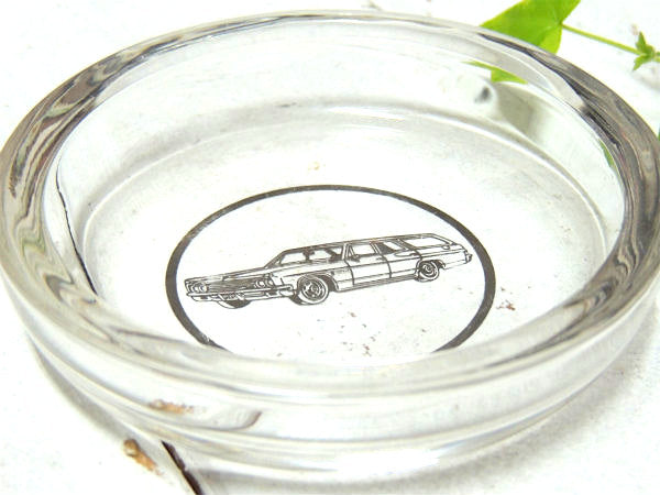 1960's~・シボレー インパラ・ワゴン・ヴィンテージ・ガラス灰皿 小皿 アメ車