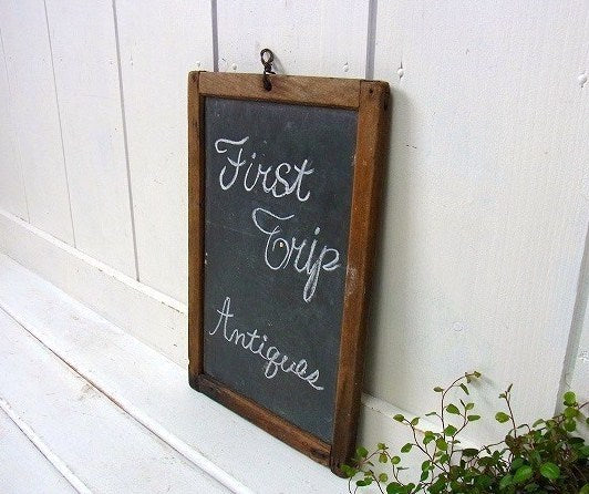 小さな可愛い木製・アンティーク・黒板/ブラックボード(両面) USA