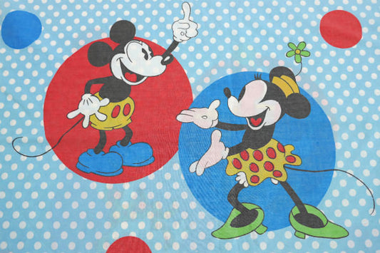 ミッキー&ミニー&ドナルドダック・水玉・ダンス柄・ヴィンテージ・ピローケース・枕カバー・リメイク