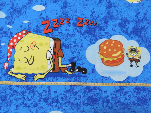 【スポンジボブ】夢の中のハンバーガー柄・キャラクター・ユーズドシーツ(ボックスタイプ)